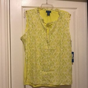 NWT Caribbean Joe Mixed Media Top